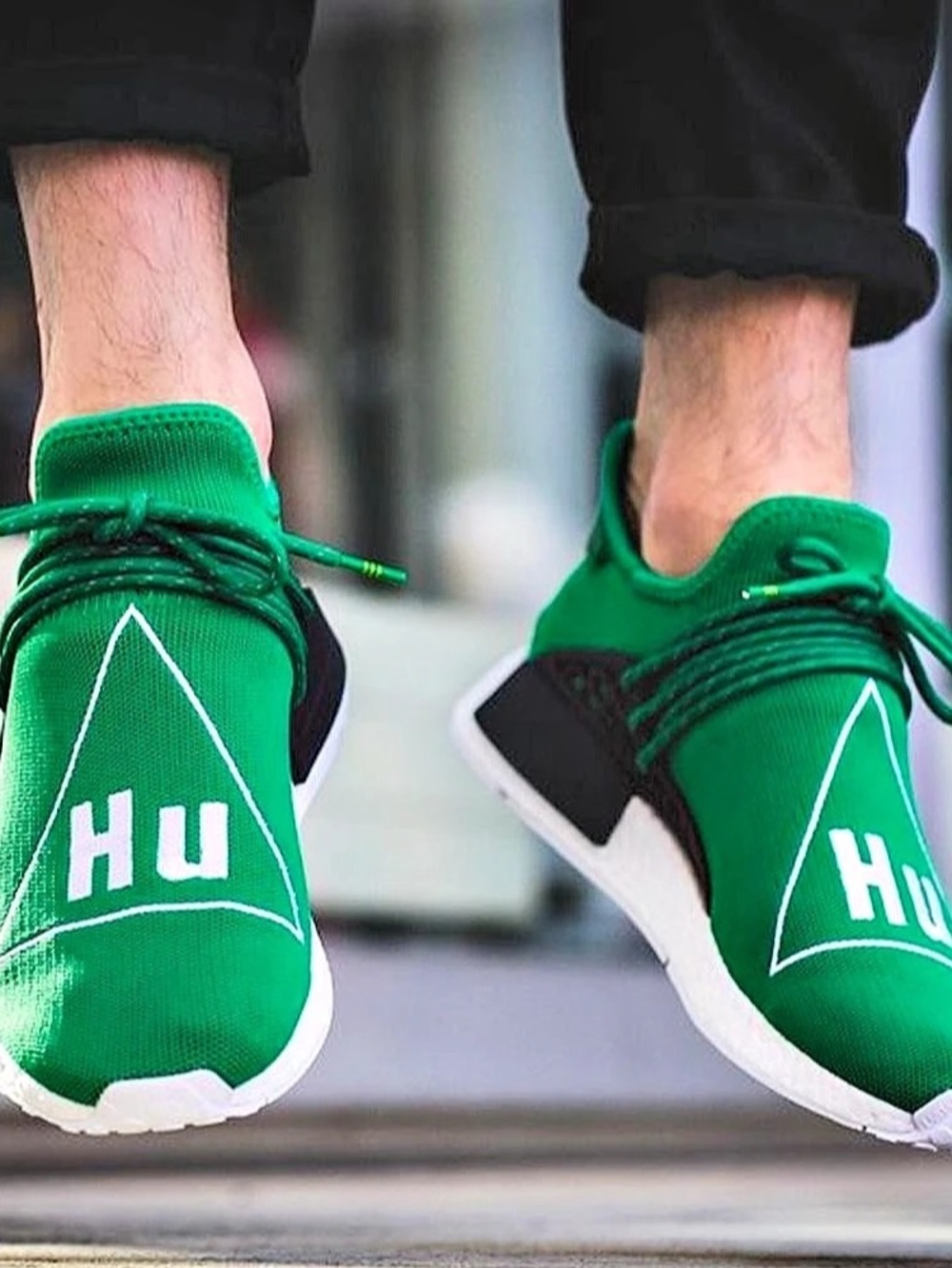 Adidas NMD Hu Pharrell Green Sneakers Green & Black - Rare Sneaker